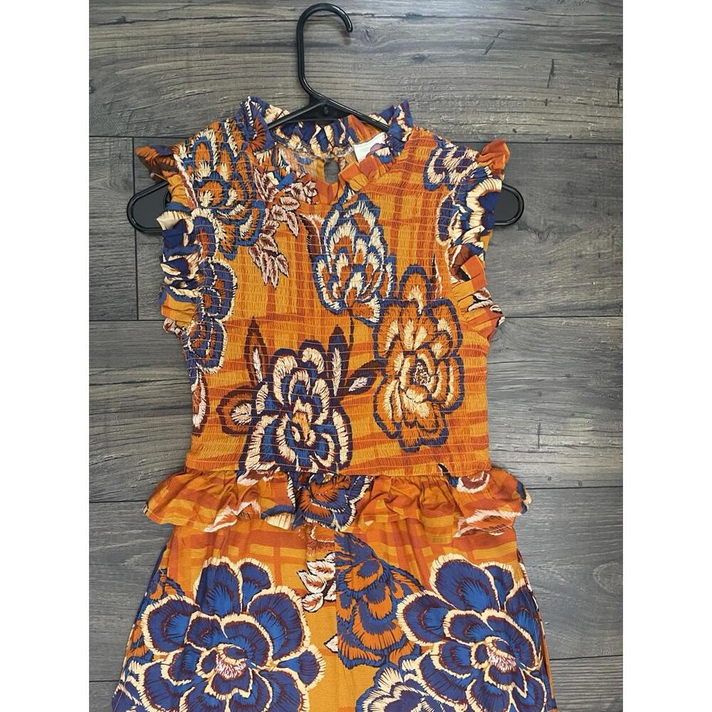 NWT $228 Farm Rio Smocked Wide Leg Jumpsuit XS - Picture 5 of 9